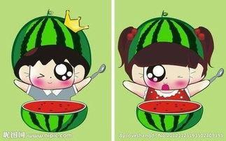 吃瓜男孩图片卡通,趣味横生的夏日时光